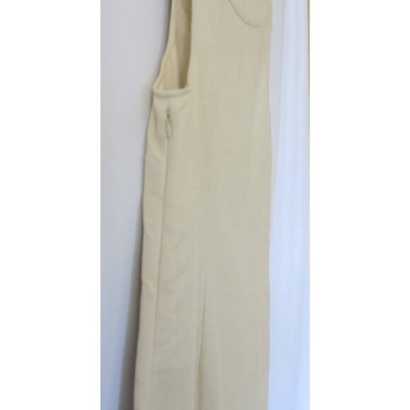 212 COLLECTION Dress Size 10 Sleeveless Embroidered Mid Length Khaki Casual - Picture 5 of 8